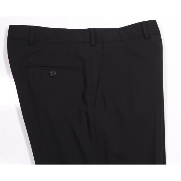 Ted Baker Mens Black Flat Front Wool Dress Pants Trousers 34x29 - Picture 2 of 7